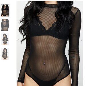 Disturbia - Lucille Long Sleeve Mesh Body - Midnight Black